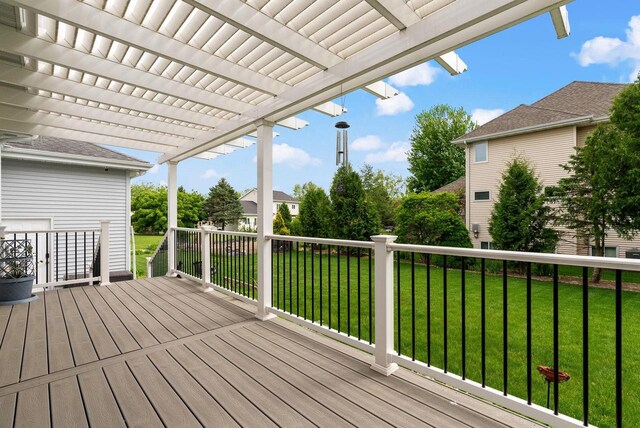 8705 Nelson Xing, Verona, WI 53593 - wooden deck with a pergola and a yard