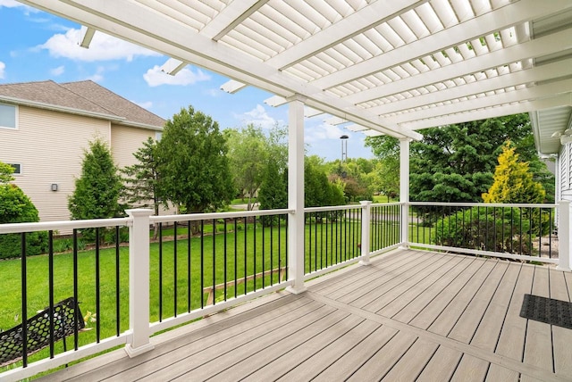 8705 Nelson Xing, Verona, WI 53593 - wooden terrace featuring a pergola and a yard