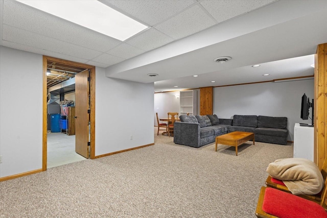N39W32890 High Hill Ct, Nashotah, WI 53058 - carpeted living room with baseboards and recessed lighting