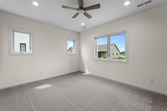 1407 Ridgetrail Dr, Cross Plains, WI 53528 - carpeted empty room with ceiling fan, baseboards, and recessed lighting