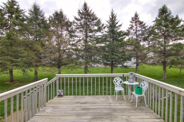 3329 E Meadows Pl, Eau Claire, WI 54701 - wooden deck featuring a yard