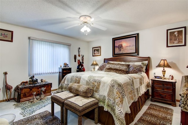 3329 E Meadows Pl, Eau Claire, WI 54701 - bedroom featuring light colored carpet, ceiling fan, baseboards, and a textured ceiling