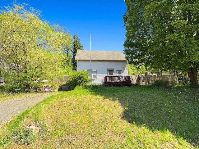 438 N Washington St, Saint Croix Falls, WI 54024 - view of yard with a deck
