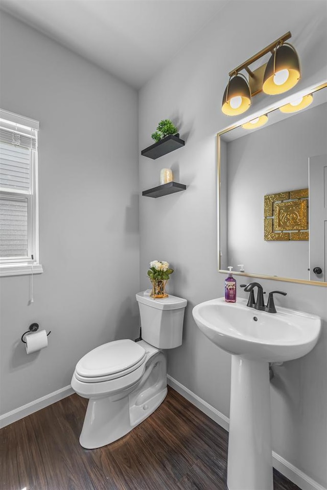 432 Tawny Elm Pkwy, Verona, WI 53593 - bathroom with wood finished floors, baseboards, toilet, and a sink