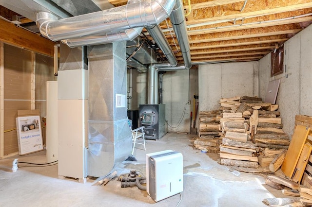 175545 Willow Ln, Ringle, WI 54440 - unfinished basement with water heater and heating unit