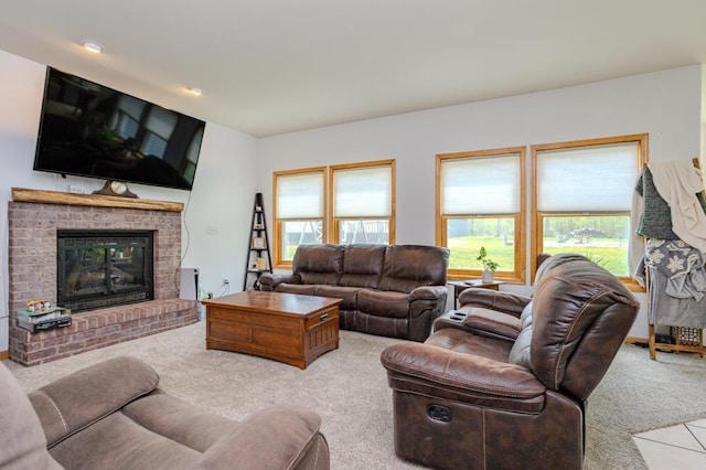 175545 Willow Ln, Ringle, WI 54440 - carpeted living area featuring plenty of natural light and a fireplace
