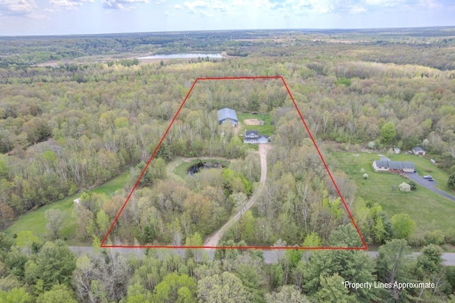 175545 Willow Ln, Ringle, WI 54440 - aerial overview of property's location with a forest and property parcel outlined