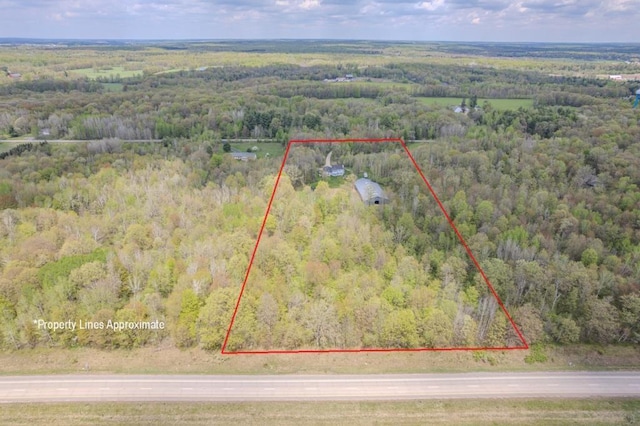 175545 Willow Ln, Ringle, WI 54440 - view of property location featuring a heavily wooded area and property boundaries highlighted