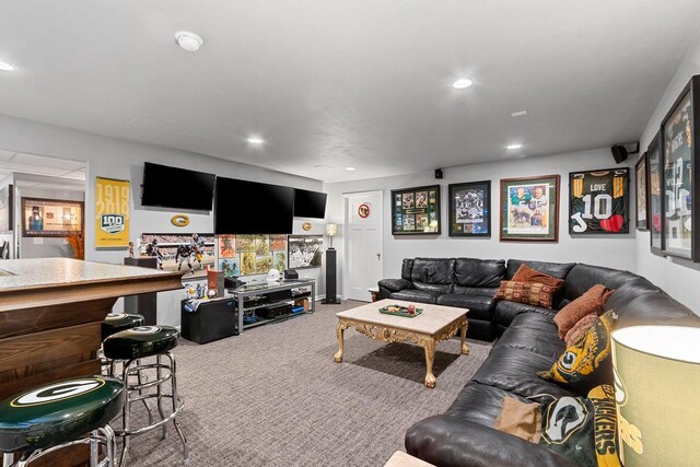 1397 Lear Ln, De Pere, WI 54115 - living area featuring carpet and recessed lighting