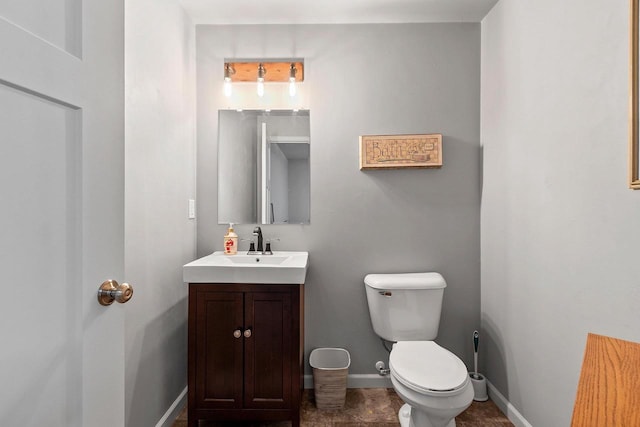 1397 Lear Ln, De Pere, WI 54115 - half bathroom featuring toilet, vanity, and baseboards