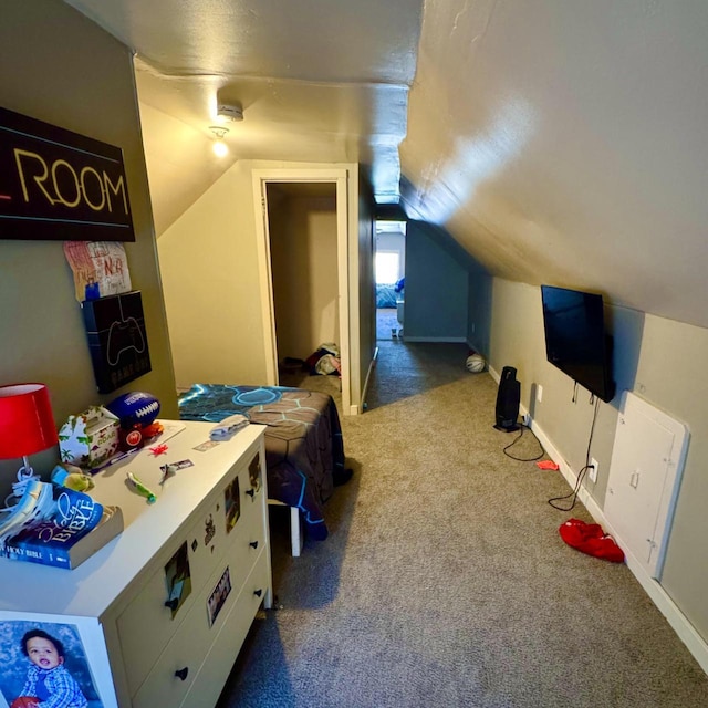 2664 N Booth St, Milwaukee, WI 53212 - bedroom featuring carpet flooring, lofted ceiling, and baseboards