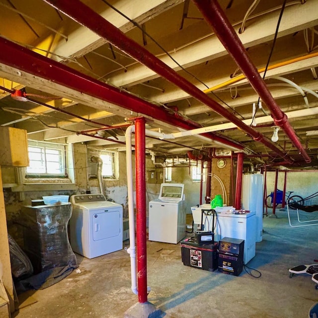 2664 N Booth St, Milwaukee, WI 53212 - basement with washer and dryer and gas water heater