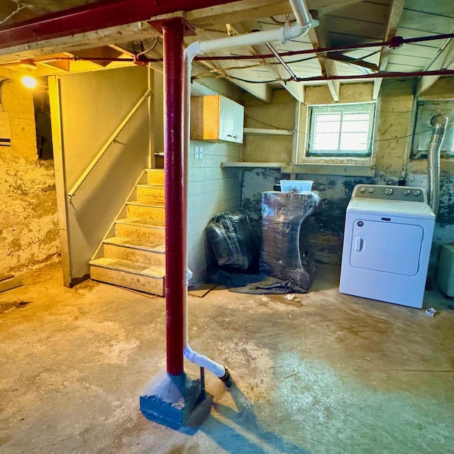 2664 N Booth St, Milwaukee, WI 53212 - basement with washer / clothes dryer and stairs