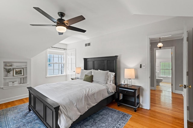 2577 N 89th St, Wauwatosa, WI 53226 - bedroom featuring light wood-style flooring, baseboards, and ceiling fan
