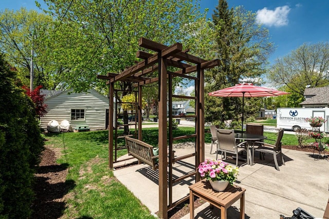 2577 N 89th St, Wauwatosa, WI 53226 - view of patio / terrace featuring a pergola and outdoor dining space