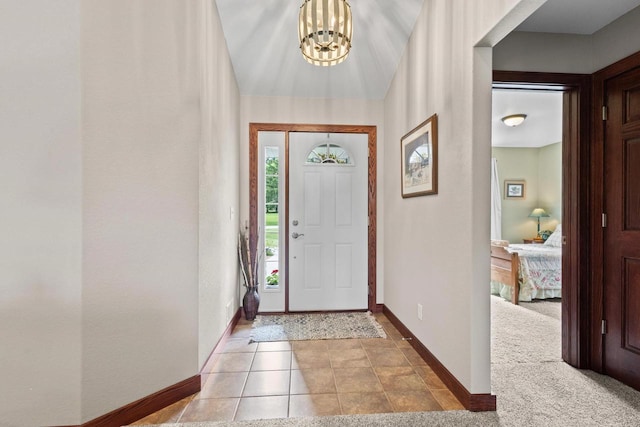 N5798 Lakeview Dr, Green Lake, WI 54941 - foyer with baseboards and a chandelier