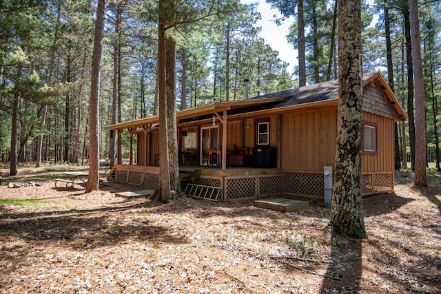 984 E Trout Valley Rd, Friendship, WI 54646 - view of front of house with board and batten siding and a porch