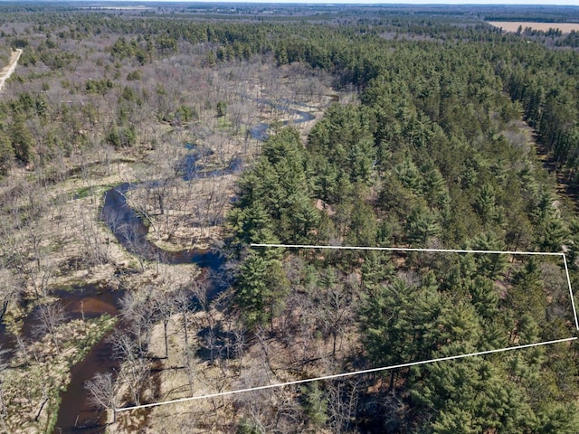 984 E Trout Valley Rd, Friendship, WI 54646 - aerial overview of property's location with a heavily wooded area and property parcel outlined