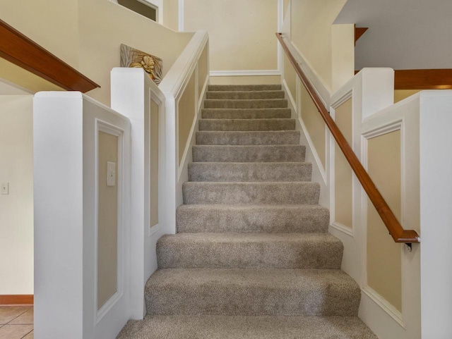9318 W Mt Zion Dr, Milwaukee, WI 53224 - stairway with carpet floors