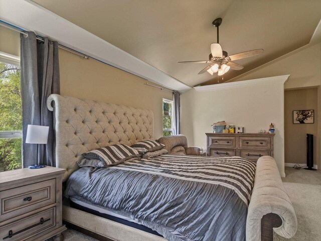 9318 W Mt Zion Dr, Milwaukee, WI 53224 - bedroom with lofted ceiling, carpet floors, and ceiling fan