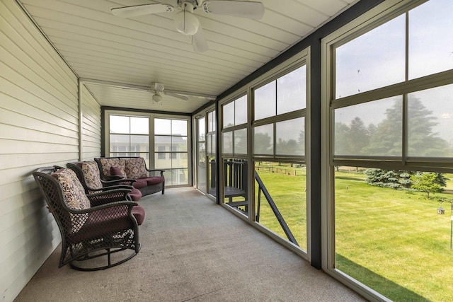 11915 Wedgewood Ln, Darlington, WI 53530 - sunroom featuring a ceiling fan
