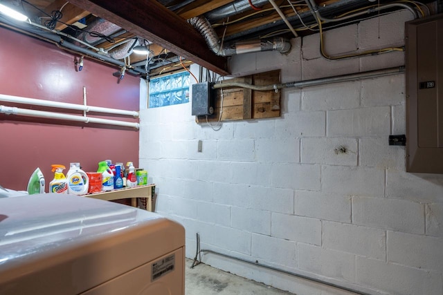 N75W15747 Colony Rd, Menomonee Falls, WI 53051 - below grade area featuring washer / clothes dryer and electric panel