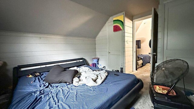 5561 N 40th St, Milwaukee, WI 53209 - bedroom with lofted ceiling and carpet