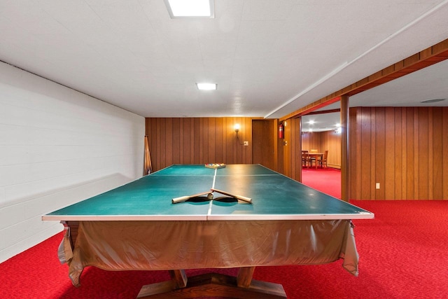 1020 W 3rd St, Kimberly, WI 54136 - recreation room with carpet floors and wood walls