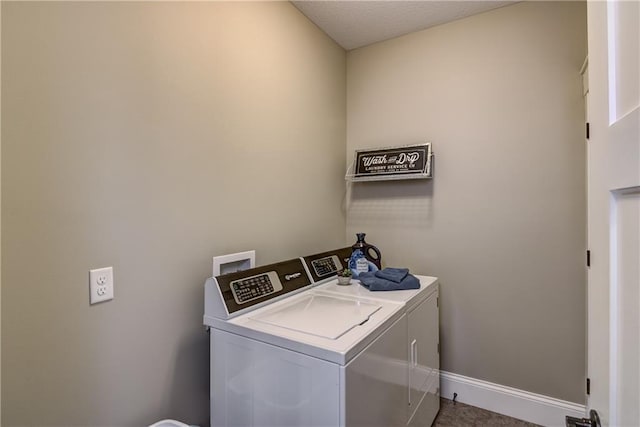 1215 Brooke Ct, Chippewa Falls, WI 54729 - clothes washing area featuring washer and dryer and baseboards