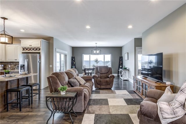 1215 Brooke Ct, Chippewa Falls, WI 54729 - living area with recessed lighting, dark wood finished floors, and baseboards