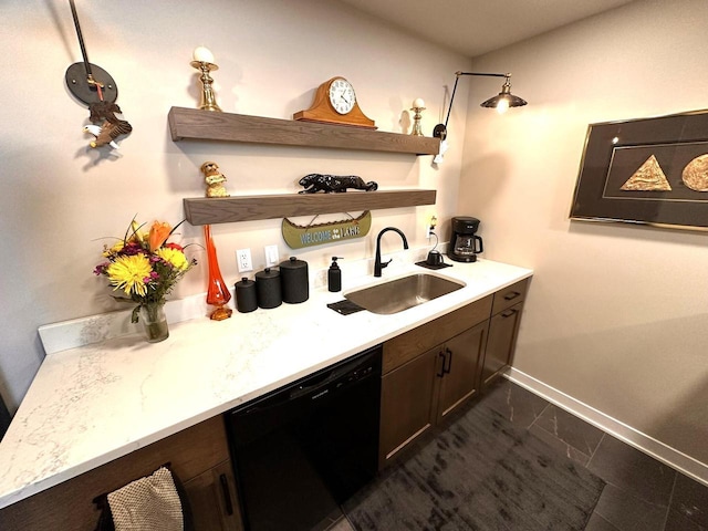 265 Victory Ln, Elkhart Lake, WI 53020 - bar with dishwasher, a sink, and baseboards
