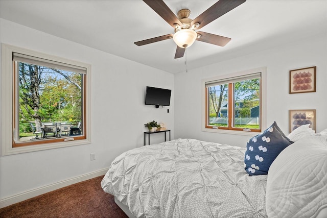 530 W Acacia Rd, Glendale, WI 53217 - bedroom featuring carpet, baseboards, and a ceiling fan