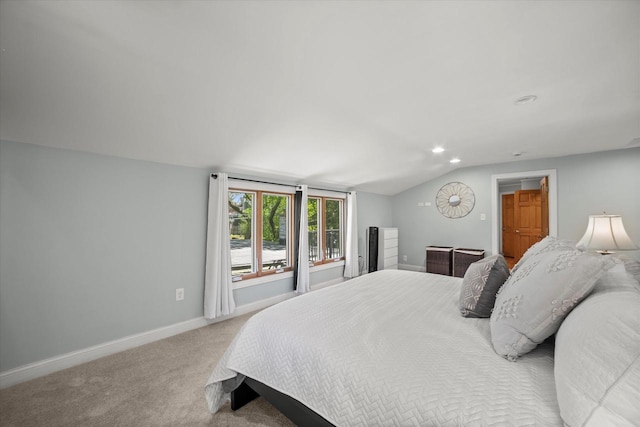 530 W Acacia Rd, Glendale, WI 53217 - carpeted bedroom featuring lofted ceiling, baseboards, and recessed lighting