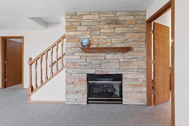N3351 County Road B, Kewaunee, WI 54216 - detailed view of carpet flooring and a fireplace