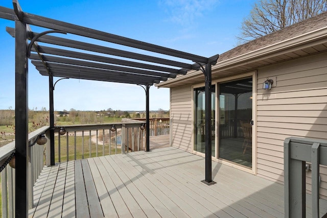 N3351 County Road B, Kewaunee, WI 54216 - wooden terrace featuring a pergola