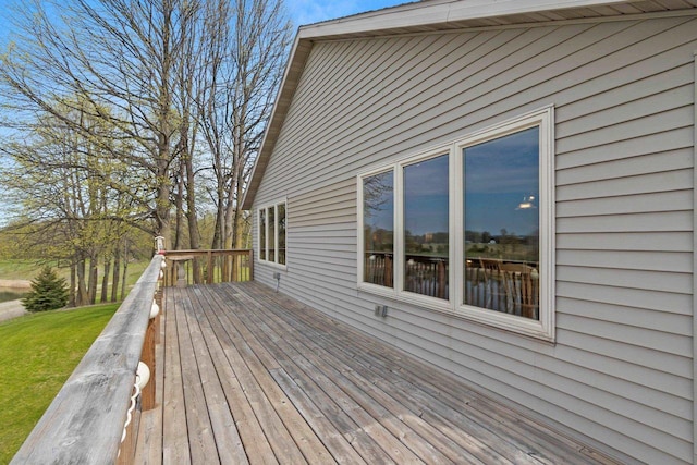 N3351 County Road B, Kewaunee, WI 54216 - wooden terrace with a yard
