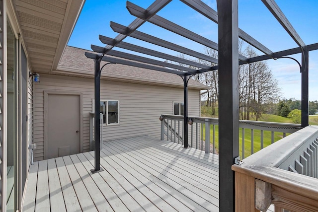 N3351 County Road B, Kewaunee, WI 54216 - deck featuring a pergola and a yard