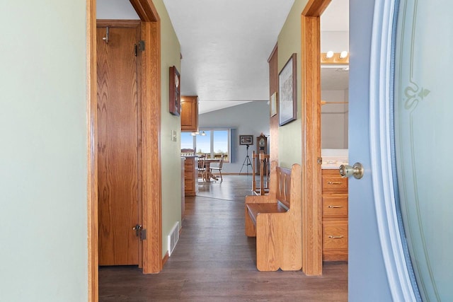 N3351 County Road B, Kewaunee, WI 54216 - corridor with wood finished floors and baseboards