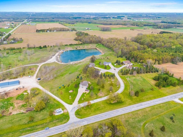 N3351 County Road B, Kewaunee, WI 54216 - aerial overview of property's location with rural landscape and a nearby body of water