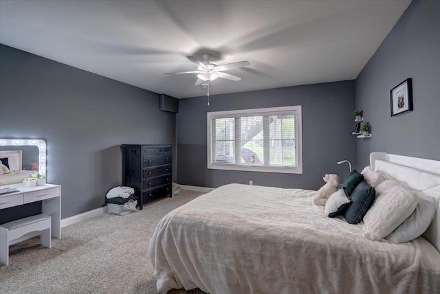1002 Millies Way, Waunakee, WI 53597 - bedroom with light colored carpet, baseboards, and ceiling fan