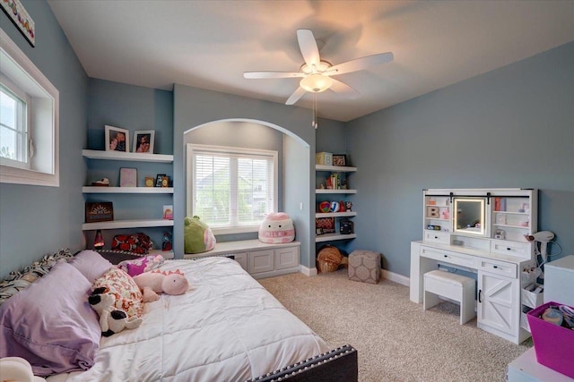 1002 Millies Way, Waunakee, WI 53597 - bedroom with light carpet and a ceiling fan