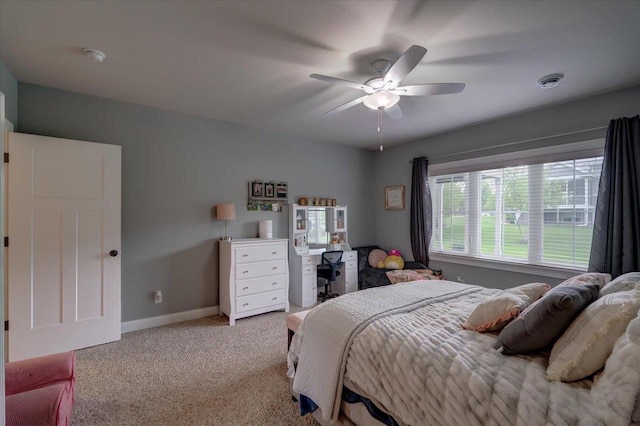 1002 Millies Way, Waunakee, WI 53597 - bedroom featuring light colored carpet, baseboards, and ceiling fan