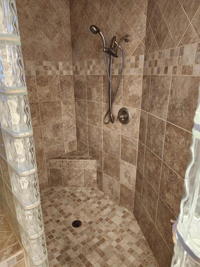 W7429 Akron Dr, Wild Rose, WI 54984 - bathroom with a tile shower