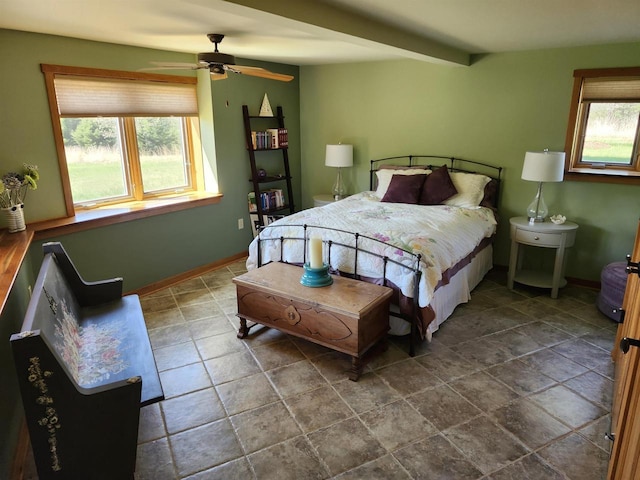 W7429 Akron Dr, Wild Rose, WI 54984 - bedroom with baseboards and dark stone finish floors