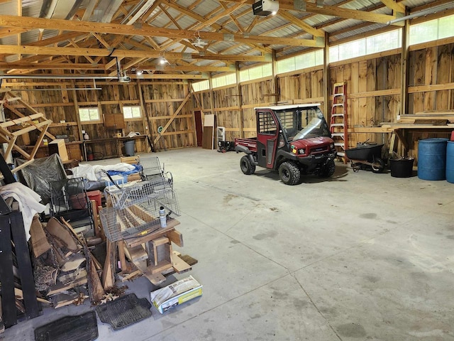 W7429 Akron Dr, Wild Rose, WI 54984 - garage with a garage door opener