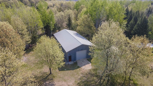 W7429 Akron Dr, Wild Rose, WI 54984 - view from above of property with a forest