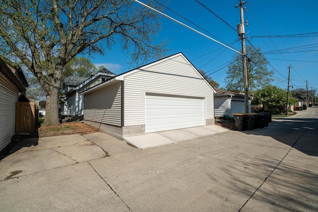 view of garage