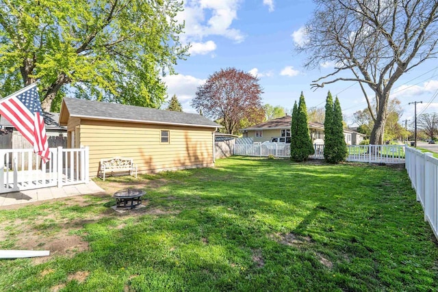 129 W 19th Ave, Oshkosh, WI 54902 - view of yard with an outdoor fire pit