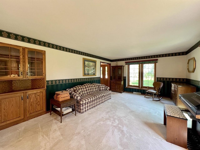86 Ledgebrook Dr, Fond Du Lac, WI 54935 - living area featuring wainscoting and light carpet
