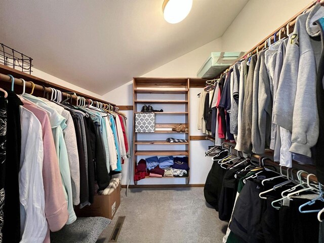 86 Ledgebrook Dr, Fond Du Lac, WI 54935 - spacious closet featuring vaulted ceiling and carpet flooring